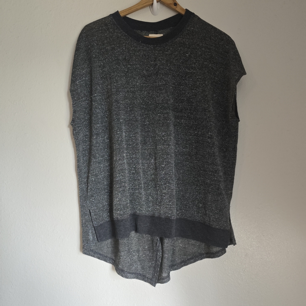 Zara Dark Gray Shimmer Top